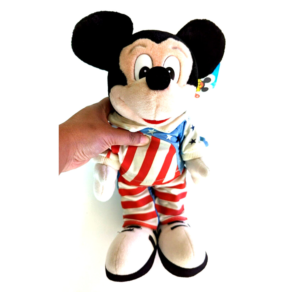 Vintage-Style Patriotic Mickey Mouse Plush , USA Stars & Stripes Americana Ed